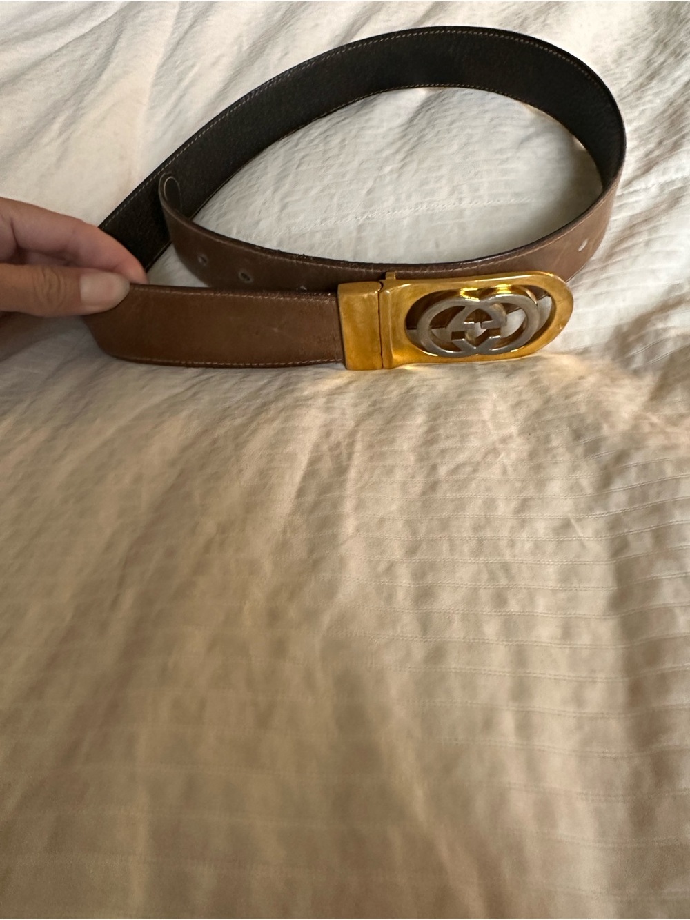 Vintage tan Gucci belt